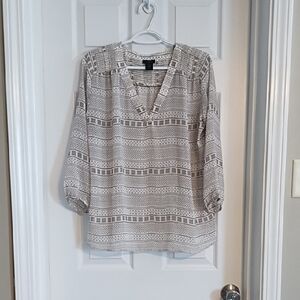 Patterned Gray Women's Top
